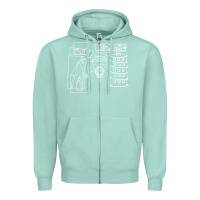 Seafoam modest Zipper Hoodie - artisFamous