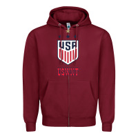Burgundy uswnt unisex Zipper Hoodie - artisFamous