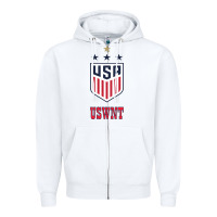 White uswnt unisex Zipper Hoodie - artisFamous