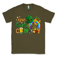 Army Green One lucky cowboy St. Patricks day Classic Tee - HowdyJamesFarm