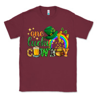Burgundy One lucky cowboy St. Patricks day Classic Tee - HowdyJamesFarm
