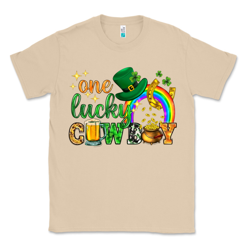 One Lucky Cowboy St. Patricks Day Classic Tee by HowdyJamesFarm | Teevron
