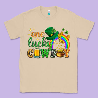 One Lucky Cowboy St. Patricks Day Classic Tee Designed By Howdyjamesfarm