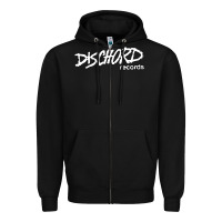 Black Discord American Label Record Zipper Hoodie - artisFamous
