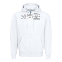 White Discord American Label Record Zipper Hoodie - artisFamous