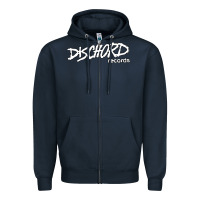 Navy Discord American Label Record Zipper Hoodie - artisFamous