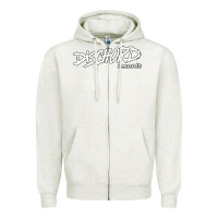 Oatmeal Heather Discord American Label Record Zipper Hoodie - artisFamous