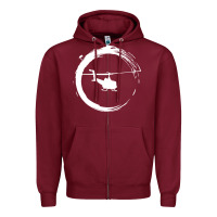 Burgundy helicopter Zipper Hoodie - artisFamous