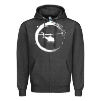 Charcoal Heather helicopter Zipper Hoodie - artisFamous