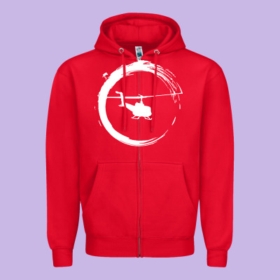 Helicopter Zipper Hoodie Designed By Artisfamous