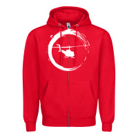 Red helicopter Zipper Hoodie - artisFamous