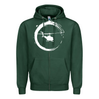 Sports Green helicopter Zipper Hoodie - artisFamous