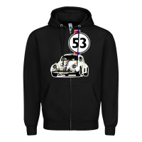Black herbie 53 Zipper Hoodie - artisFamous