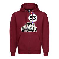 Burgundy herbie 53 Zipper Hoodie - artisFamous