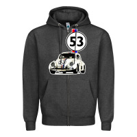 Charcoal Heather herbie 53 Zipper Hoodie - artisFamous