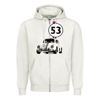 Oatmeal Heather herbie 53 Zipper Hoodie - artisFamous