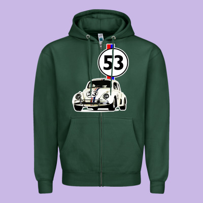 Herbie 53 Zipper Hoodie Designed By Artisfamous