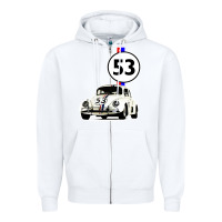 White herbie 53 Zipper Hoodie - artisFamous