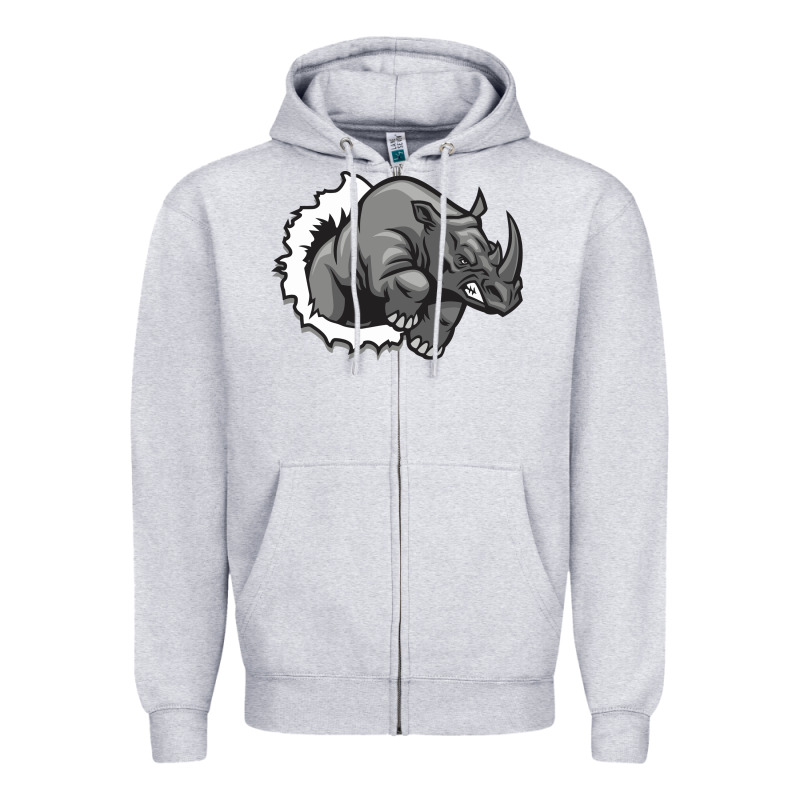 Rhino Zipper Hoodie by artisFamous | Teevron