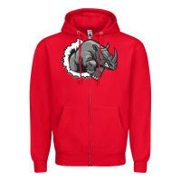 Red Rhino Zipper Hoodie - artisFamous