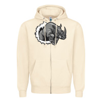 Sandshell Rhino Zipper Hoodie - artisFamous