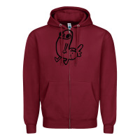 Burgundy Dickbutt Zipper Hoodie - artisFamous