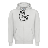 Dove Grey Dickbutt Zipper Hoodie - artisFamous