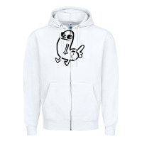 White Dickbutt Zipper Hoodie - artisFamous