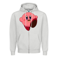 Dove Grey Kirby's Adventure Zipper Hoodie - artisFamous