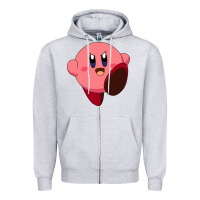 Heather Grey Kirby's Adventure Zipper Hoodie - artisFamous