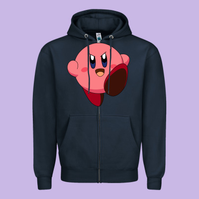 Kirby's Adventure Zipper Hoodie Designed By Artisfamous