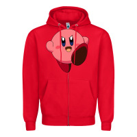 Red Kirby's Adventure Zipper Hoodie - artisFamous