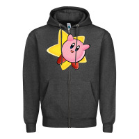 Charcoal Heather Kirby's Adventure Zipper Hoodie - artisFamous