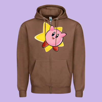 Kirby's Adventure Zipper Hoodie Designed By Artisfamous