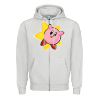 Dove Grey Kirby's Adventure Zipper Hoodie - artisFamous