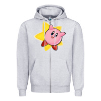 Heather Grey Kirby's Adventure Zipper Hoodie - artisFamous