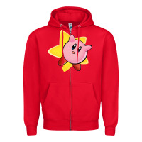 Red Kirby's Adventure Zipper Hoodie - artisFamous