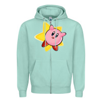 Seafoam Kirby's Adventure Zipper Hoodie - artisFamous