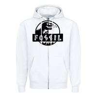 White fossil dinosaur  wild life Zipper Hoodie - artisFamous