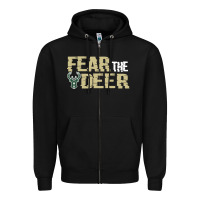 Black fear the deer Zipper Hoodie - artisFamous