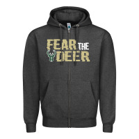 Charcoal Heather fear the deer Zipper Hoodie - artisFamous