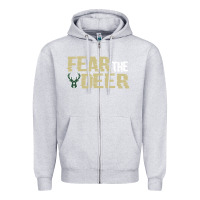Heather Grey fear the deer Zipper Hoodie - artisFamous