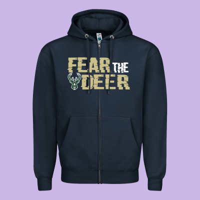 Fear The Deer Zipper Hoodie Designed By Artisfamous