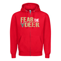 Red fear the deer Zipper Hoodie - artisFamous