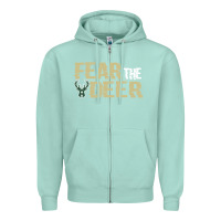 Seafoam fear the deer Zipper Hoodie - artisFamous
