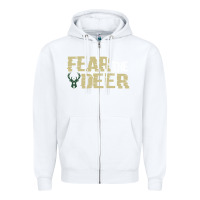 White fear the deer Zipper Hoodie - artisFamous