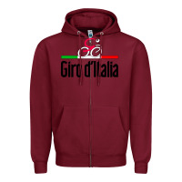 Burgundy giro d'italia Zipper Hoodie - artisFamous