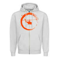 Dove Grey helicopter Zipper Hoodie - artisFamous