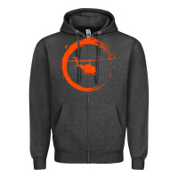 Charcoal Heather helicopter Zipper Hoodie - artisFamous