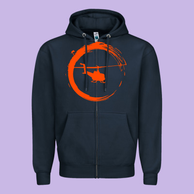 Helicopter Zipper Hoodie Designed By Artisfamous